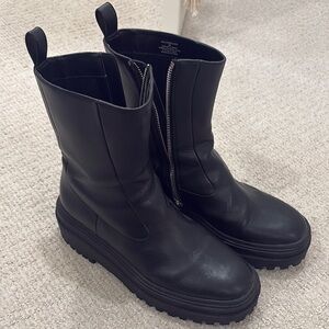 Steve Madden Black Combat Boots